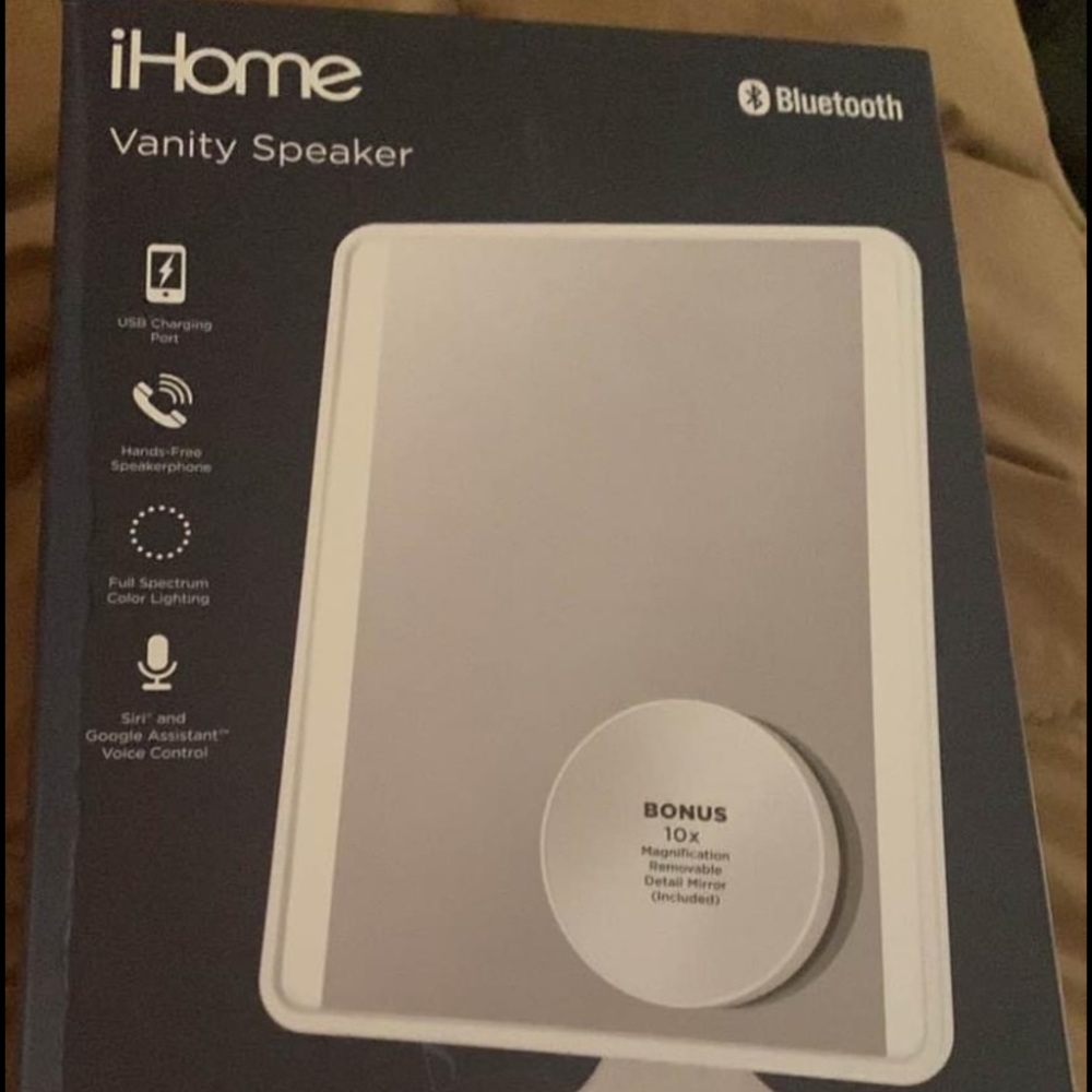 Retails for $100 i-home vanity Bluetooth speaker / mirror